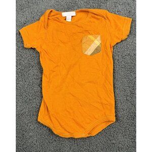 Burberry Baby 12m Unisex Top Bodysuit One-piece Orange Nova Check Pocket 12 M